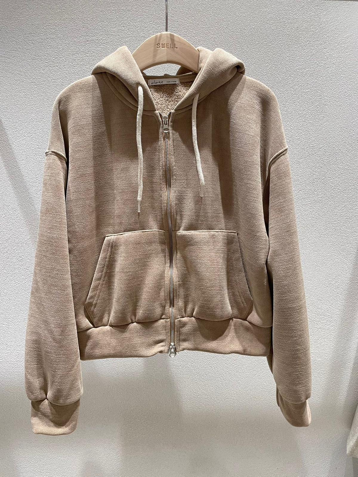 Zip-Up Fleeced Hoodie *3 Colors