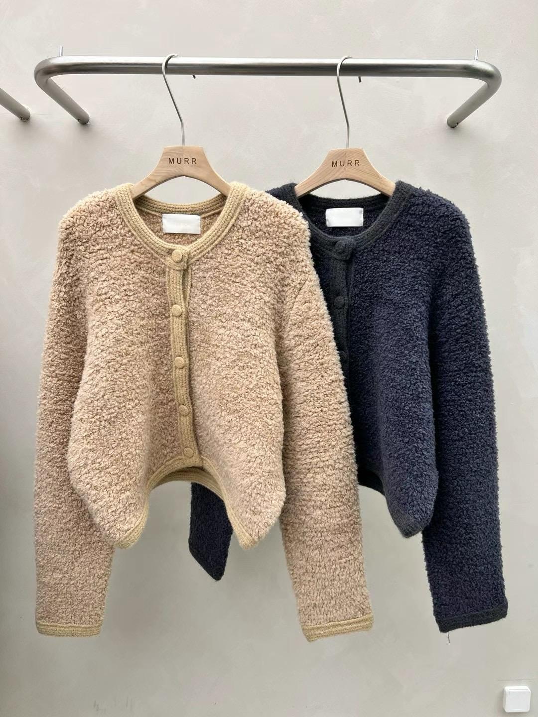 Button-Up Wool Knit Jacket *4 Colors