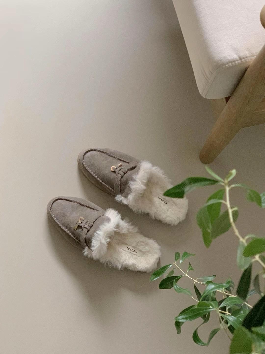 Suede Slip-on Shearling Lining Loafers *3 Colors