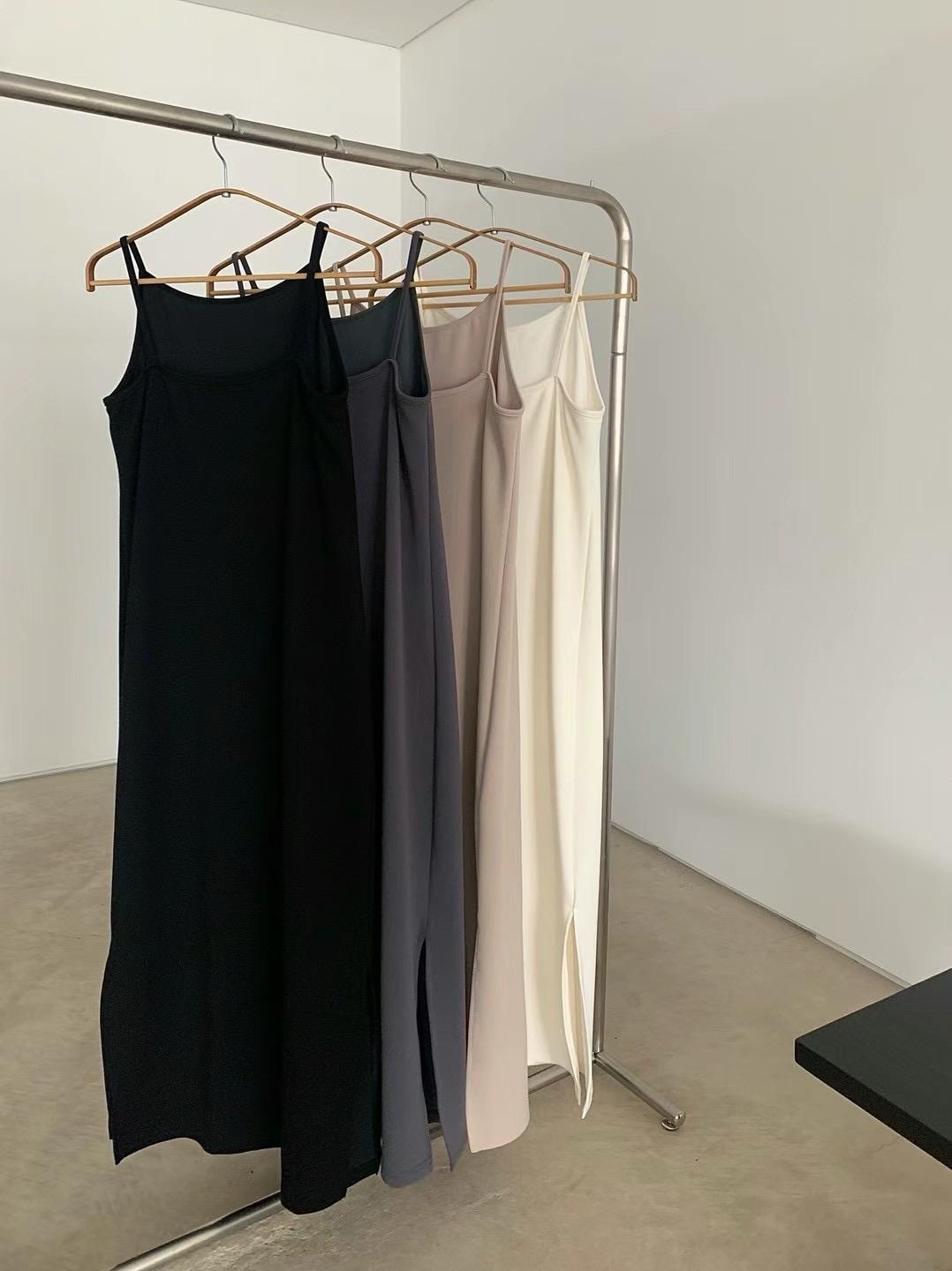 Sleeveless Knitted Slit Long Dress *4 Colors