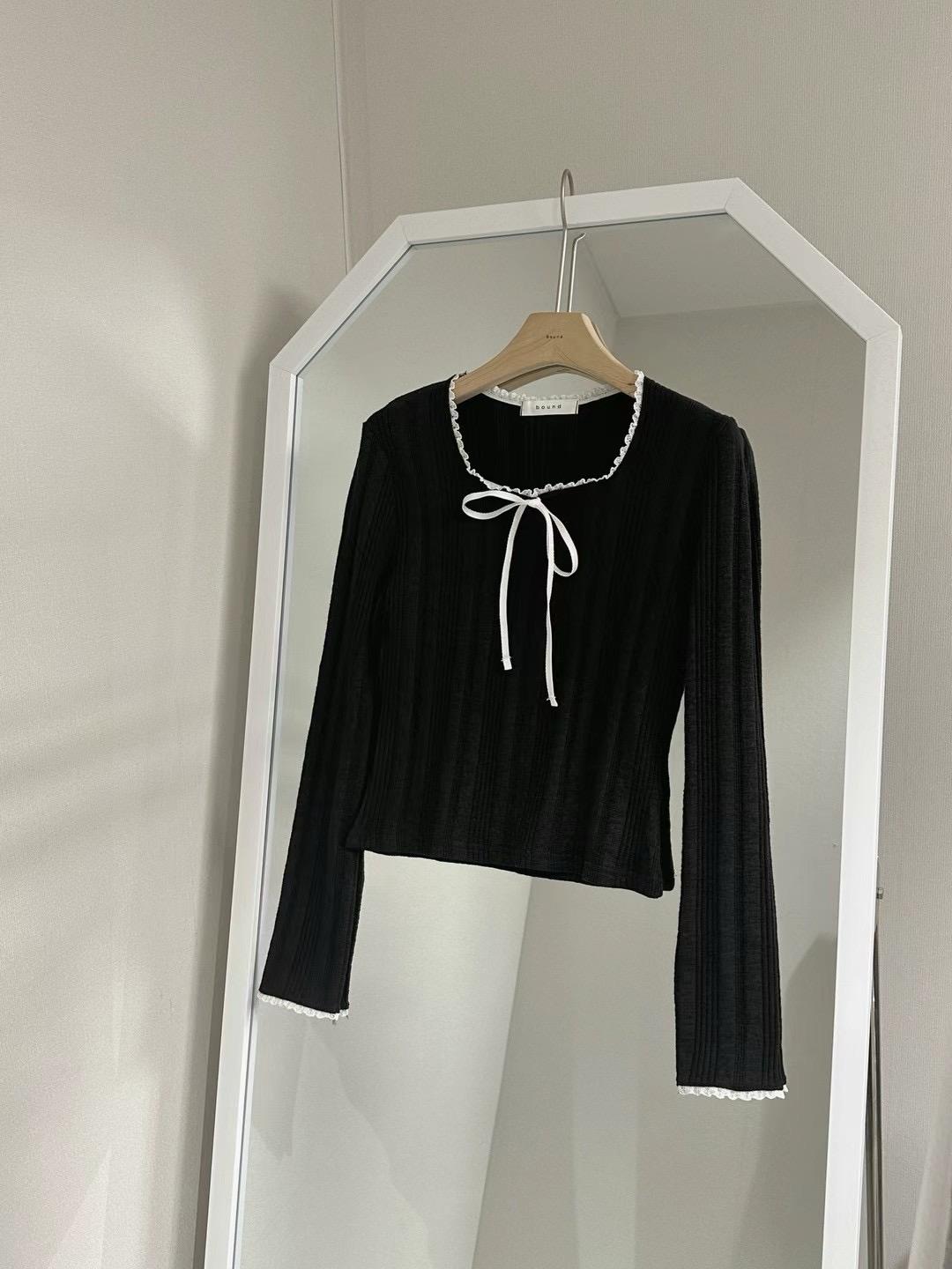 Squareneck Knotted Long Sleeved Top *3 Colors