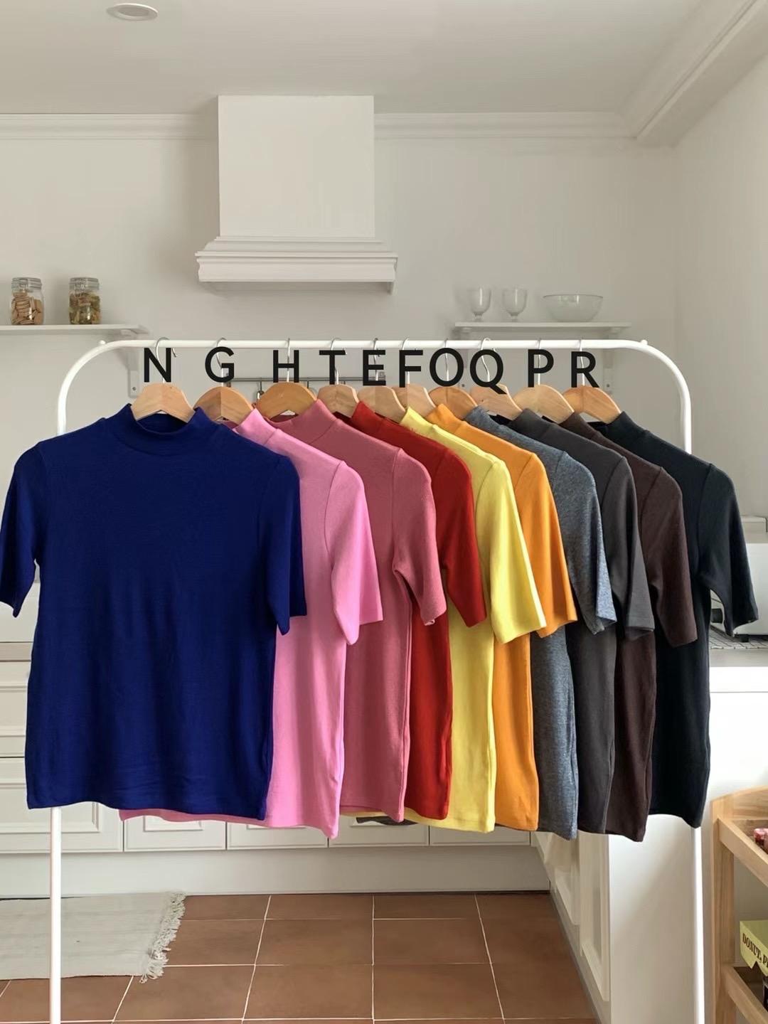 Mockneck Short Sleeved T-Shirt *20 Colors