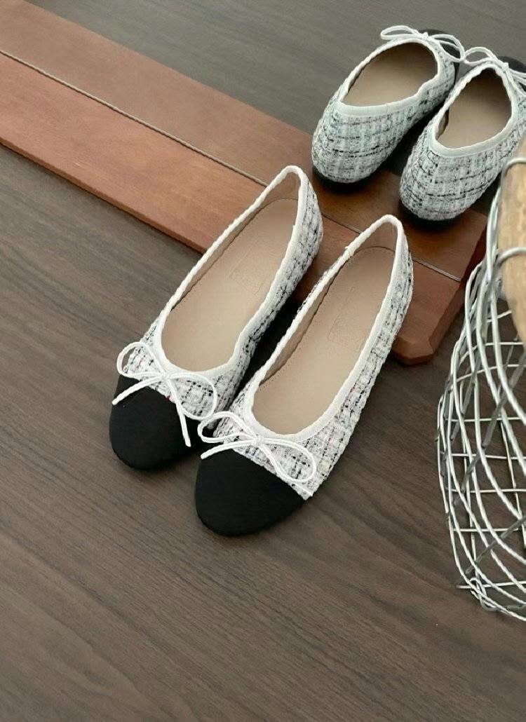 Two-tone Tweed Flats *3 Colors