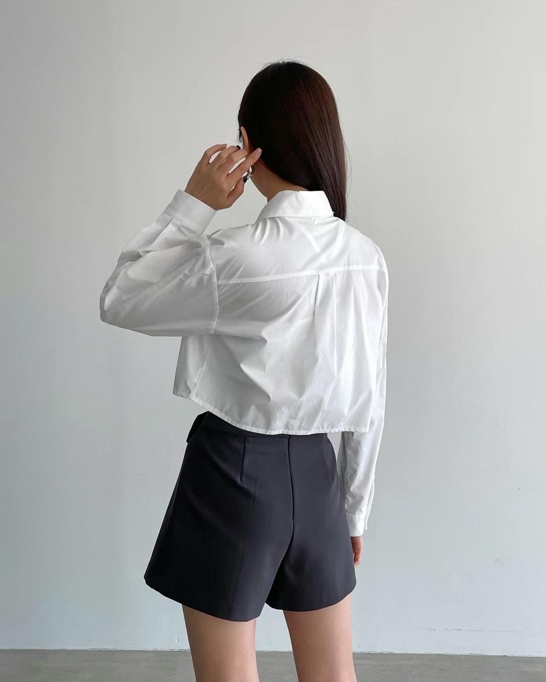 Pleated Collared Shirt