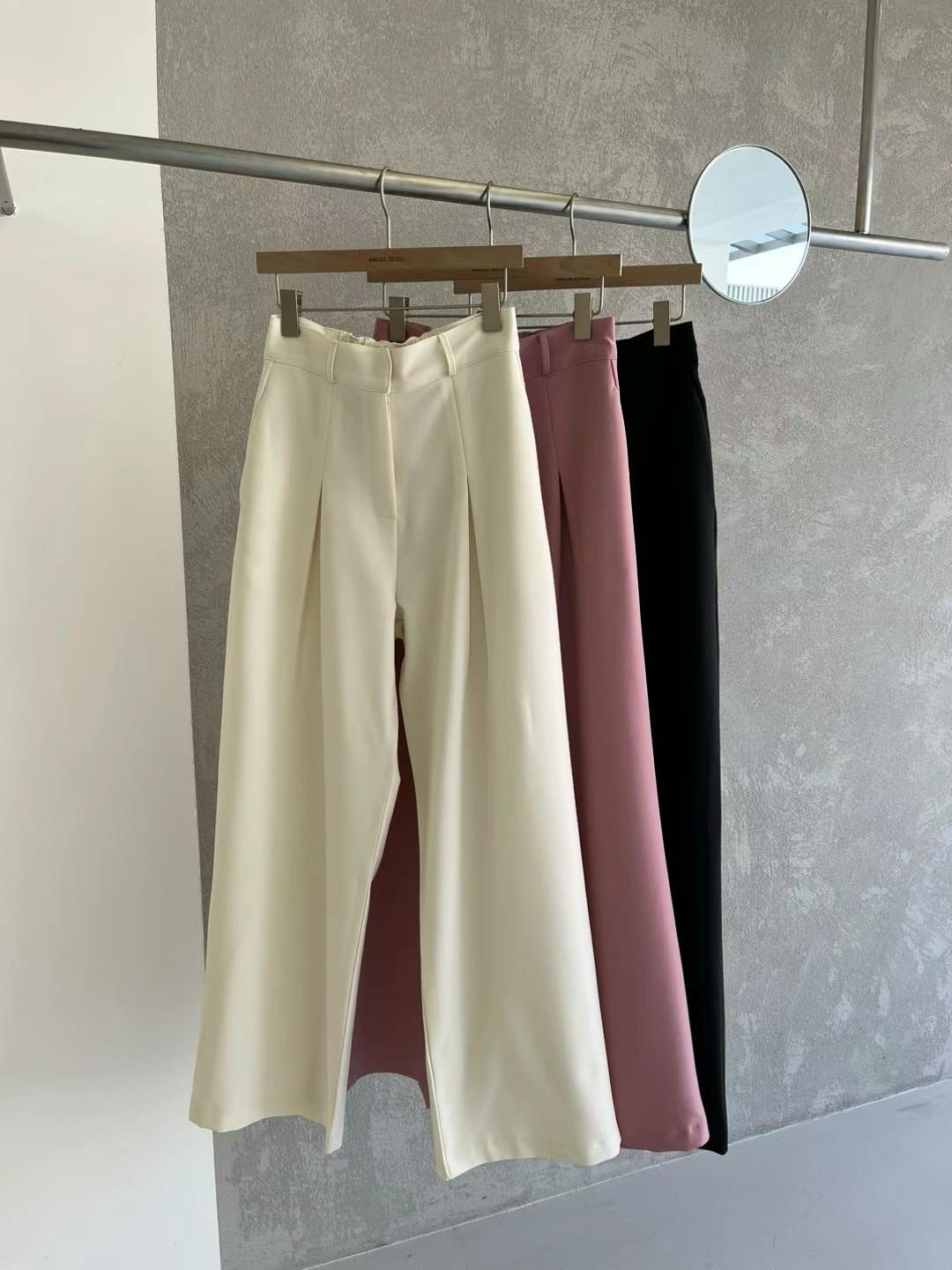 Wide-leg Pleated Trouser *3 Colors