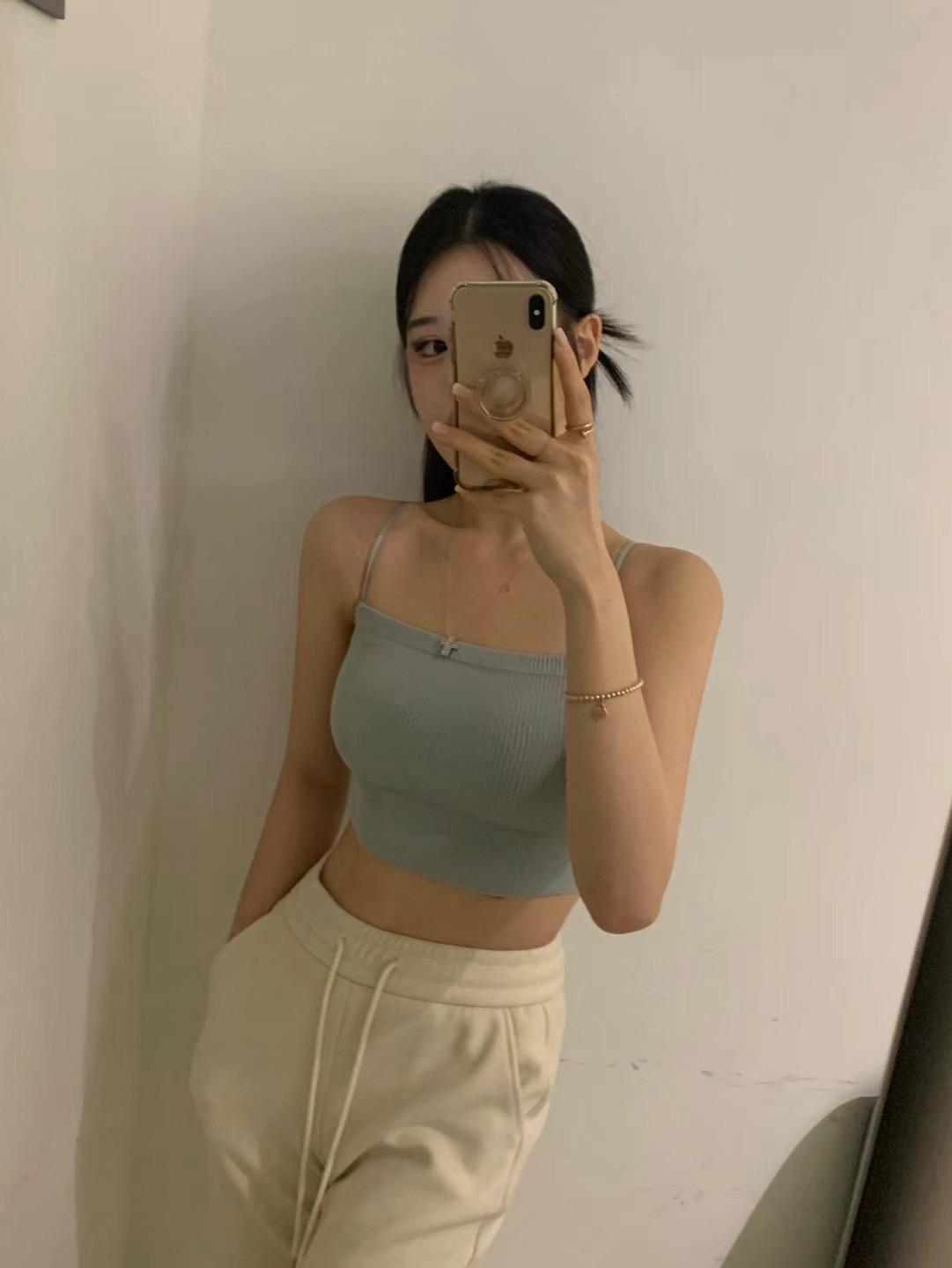 Ribbed-knit Cropped Camisole *4 Colors