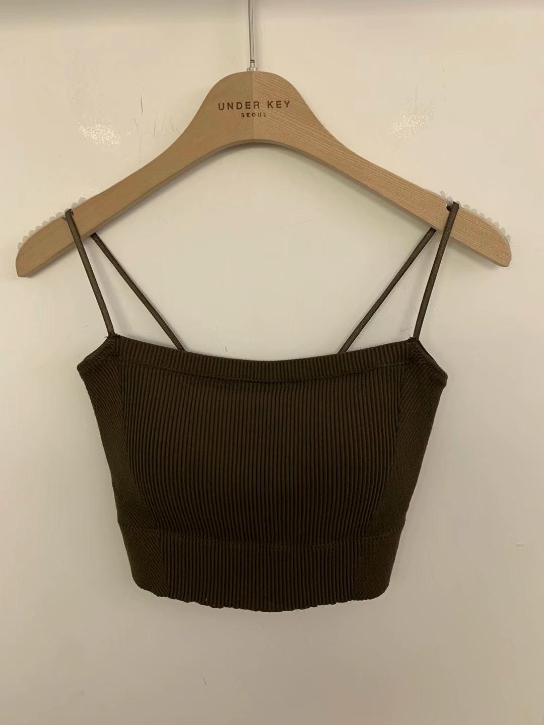 Ribbed-knit Cropped Camisole *4 Colors