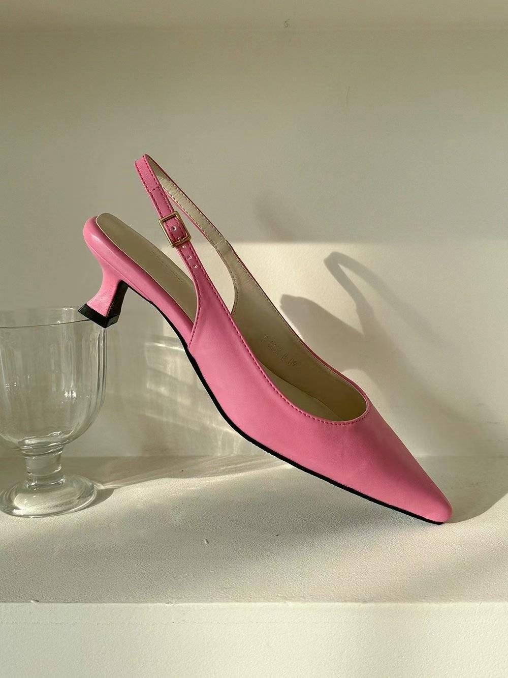 Pointed-toe Slingback Heels *4 Colors