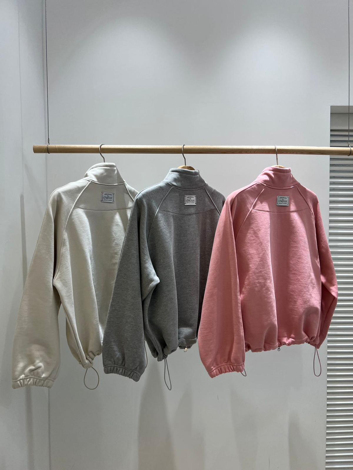 Zip-up Mockneck Sweatshirt *3 Colors