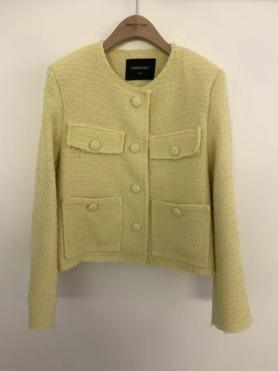 Bell Sleeves Knitted Tweed Jacket *2 Colors