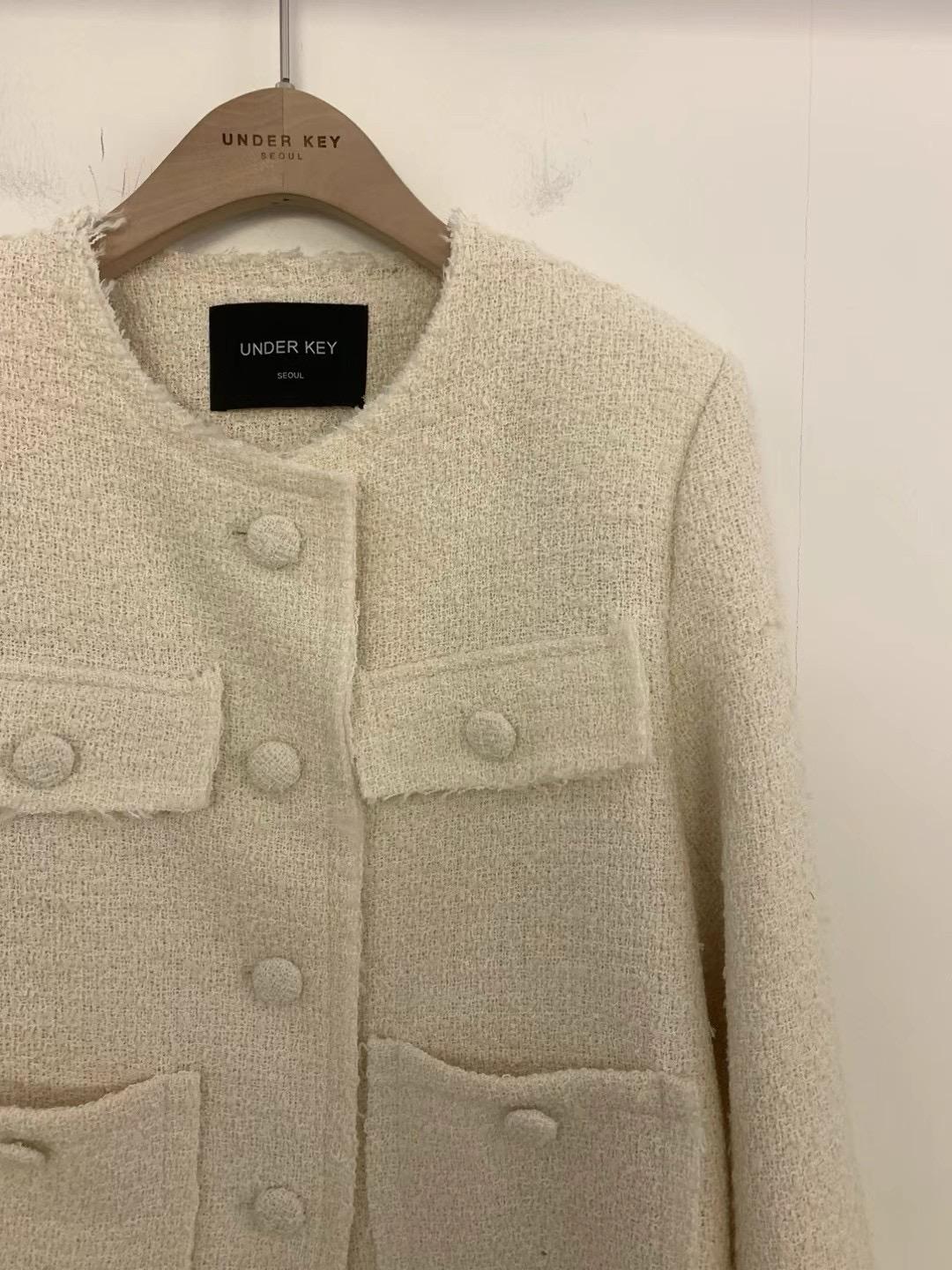 Bell Sleeves Knitted Tweed Jacket *2 Colors