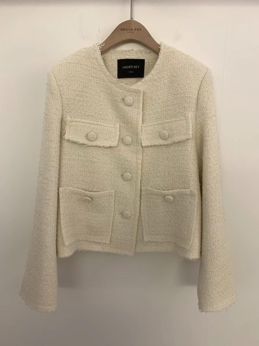 Bell Sleeves Knitted Tweed Jacket *2 Colors