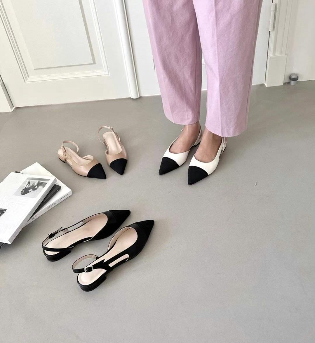 Pointed-toe Slingback Flats *3 Colors