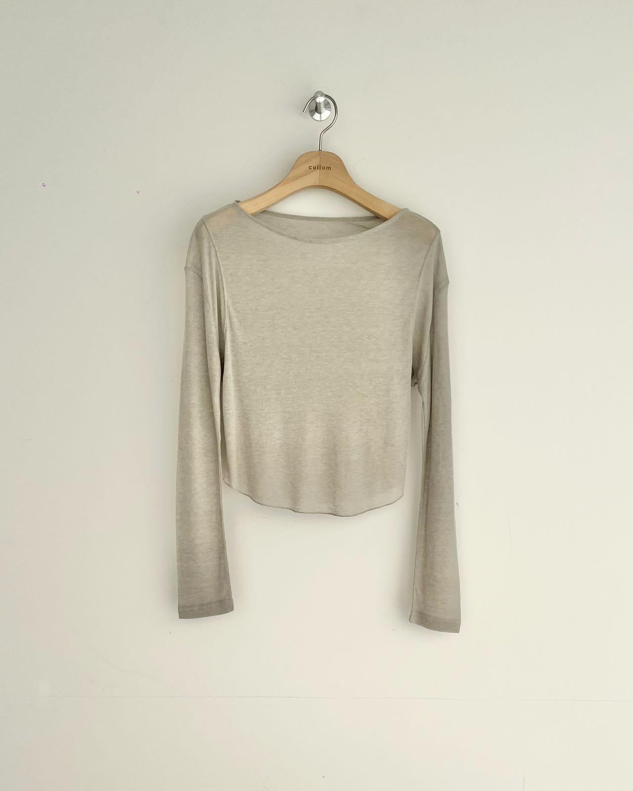 Boatneck Long Sleeved Sheer Top *4 Colors