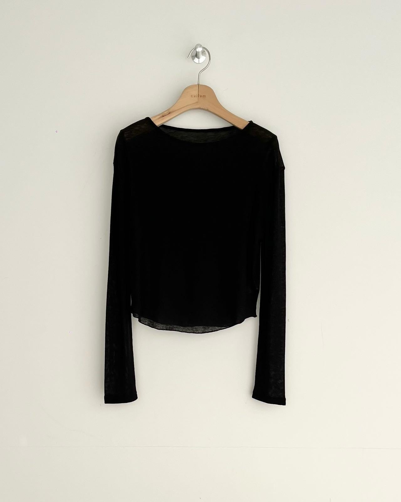 Boatneck Long Sleeved Sheer Top *4 Colors