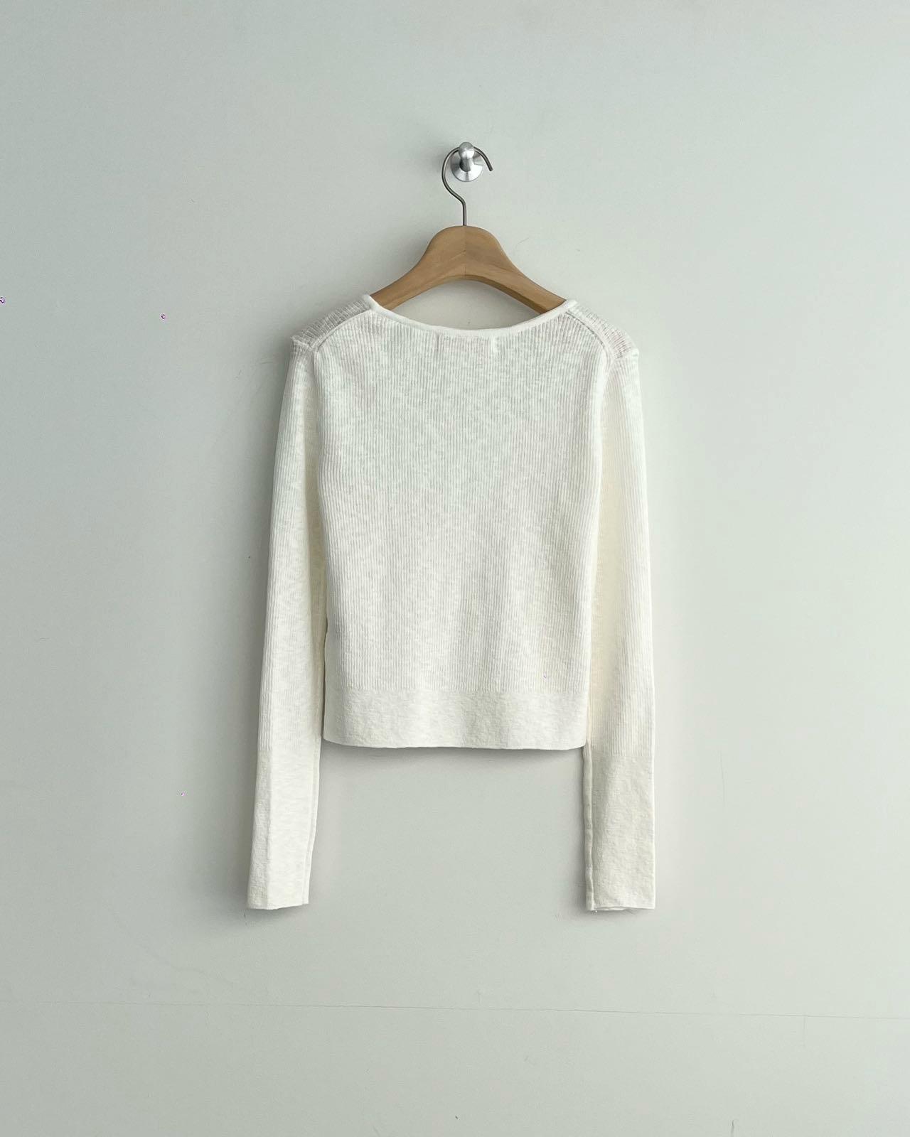 Long Sleeved Scoopneck Knit Cardigan *3 Colors