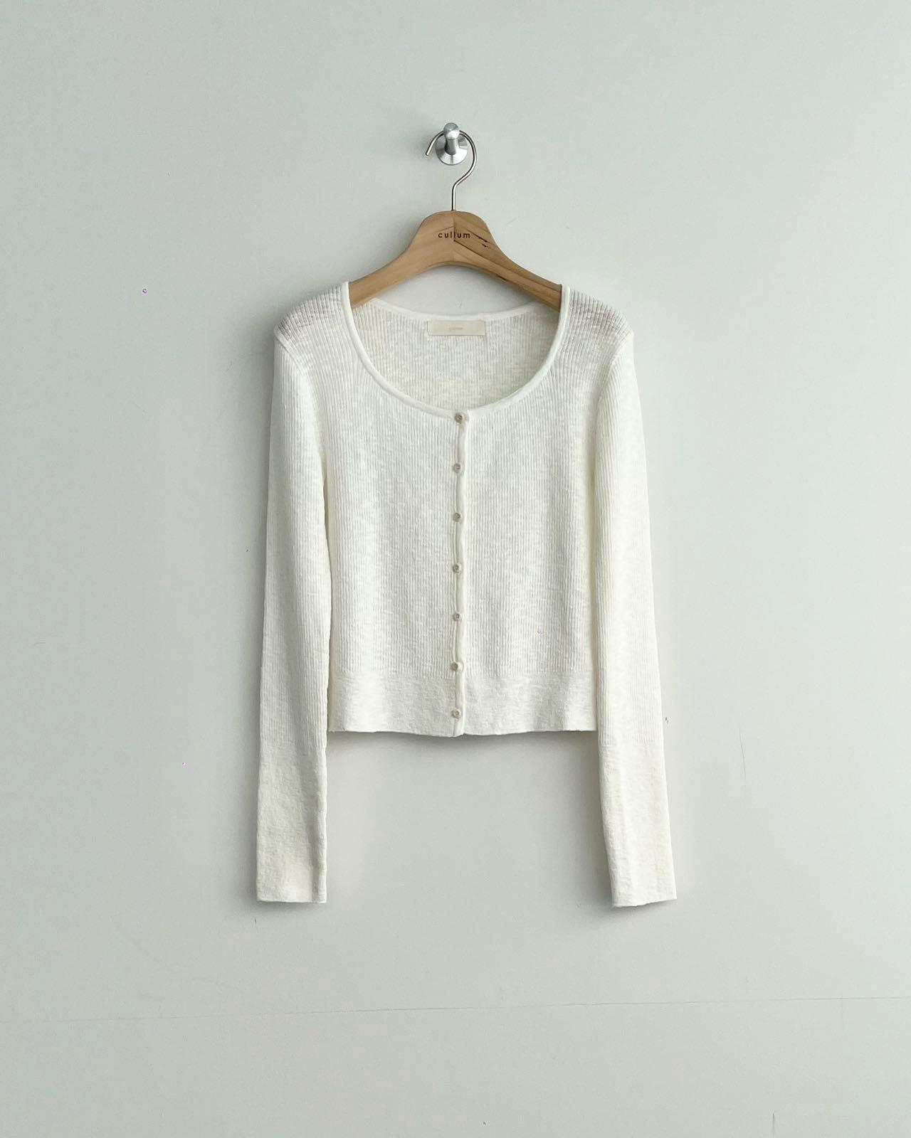 Long Sleeved Scoopneck Knit Cardigan *3 Colors