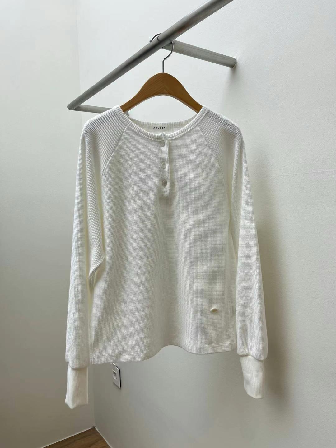 Half-button Waffle Knit Sweater *4 Colors