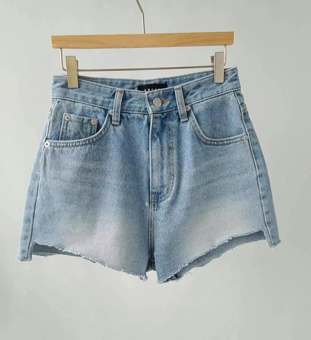 High Waist Washed Denim Mini Shorts *2 Colors