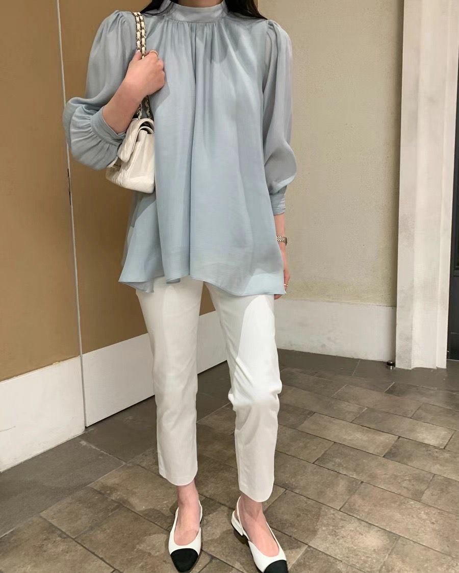 Bell Sleeves Sheer Blouse *4 Colors