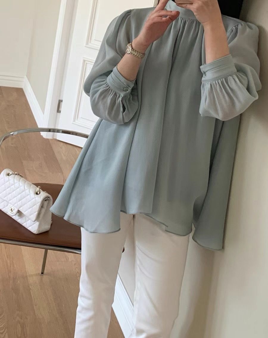 Bell Sleeves Sheer Blouse *4 Colors