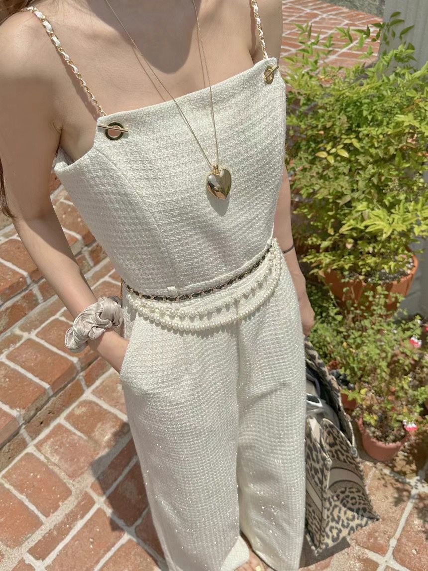 Tweed Sleeveless Jumpsuit *2 Colors