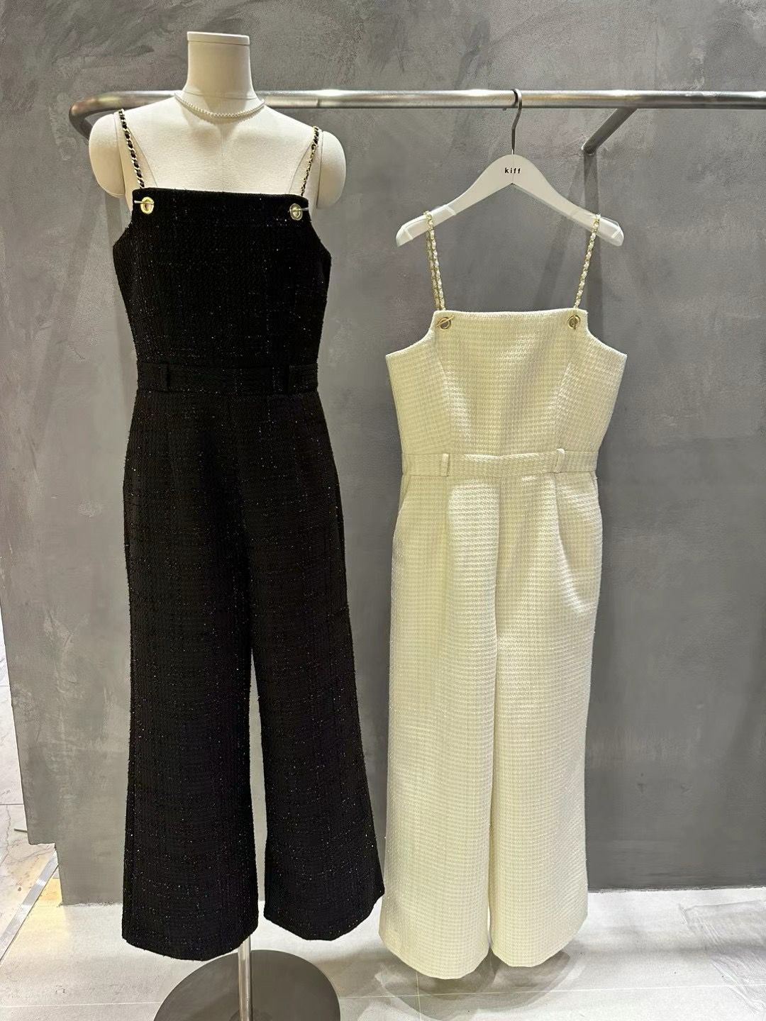 Tweed Sleeveless Jumpsuit *2 Colors