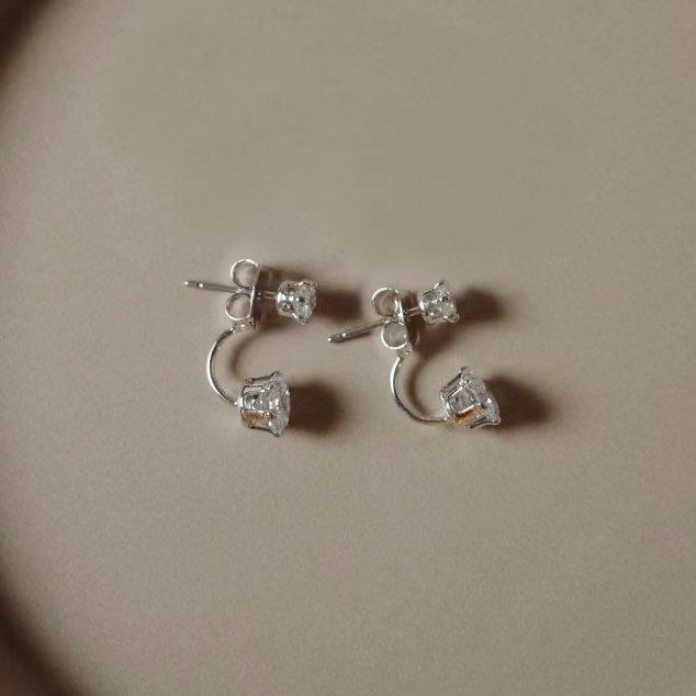 Two-stones Stud Earrings