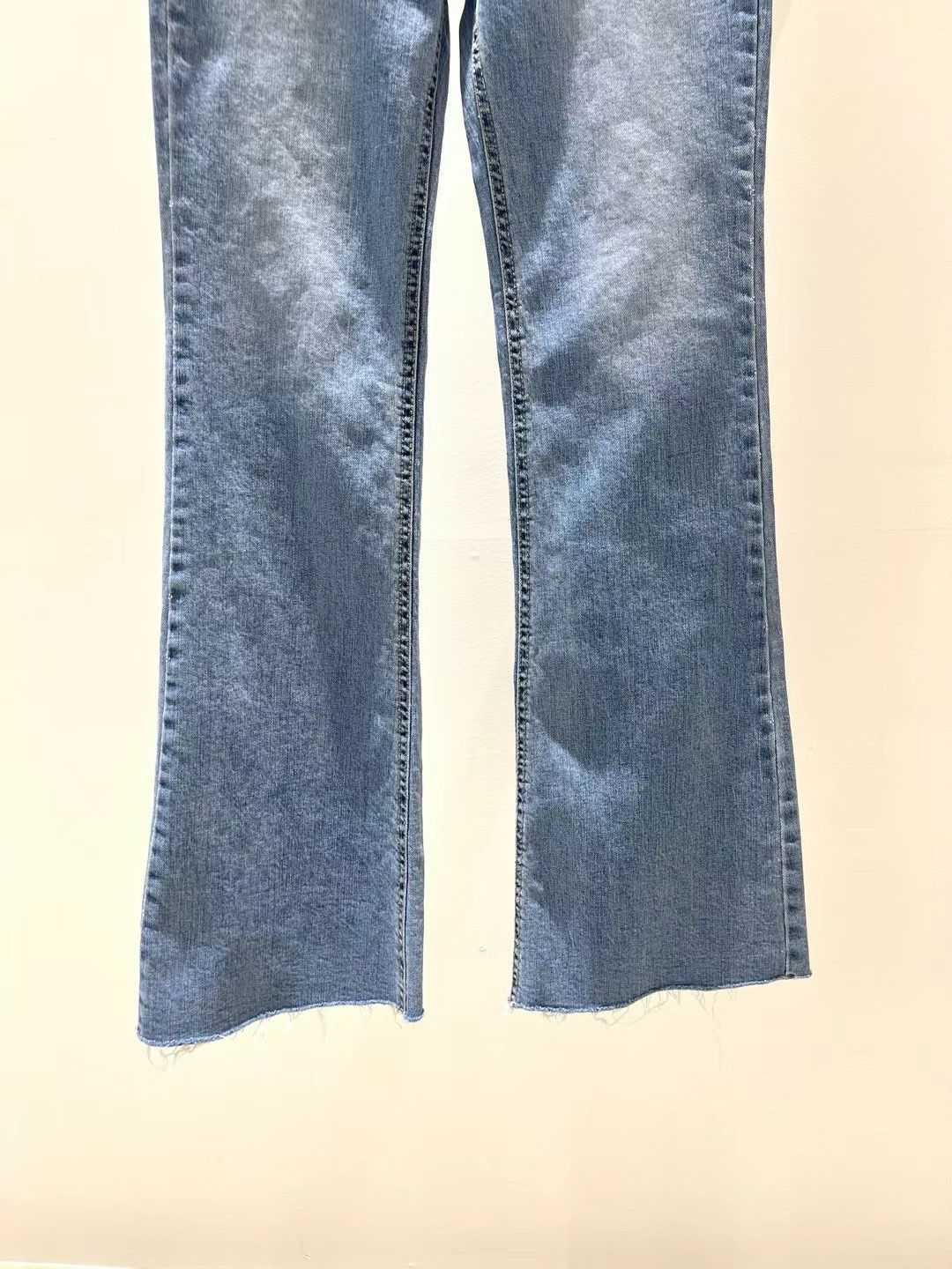 Faded Denim Flared Jeans