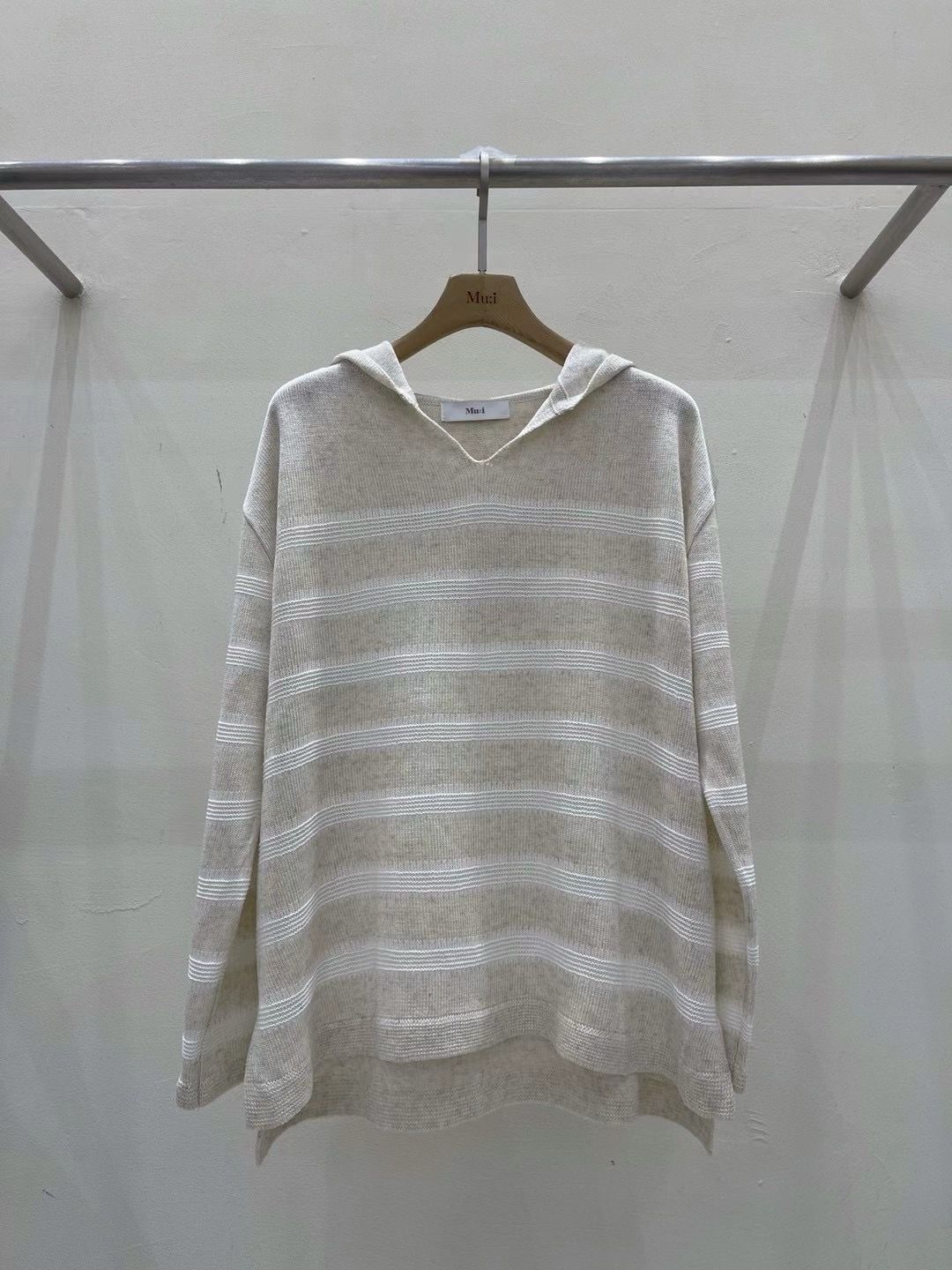 Striped Hooded Knit Sweater *2 Colors