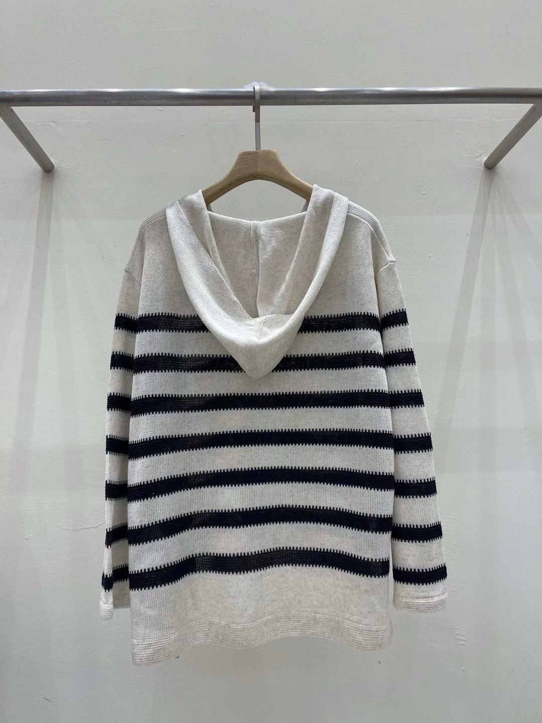 Striped Hooded Knit Sweater *2 Colors