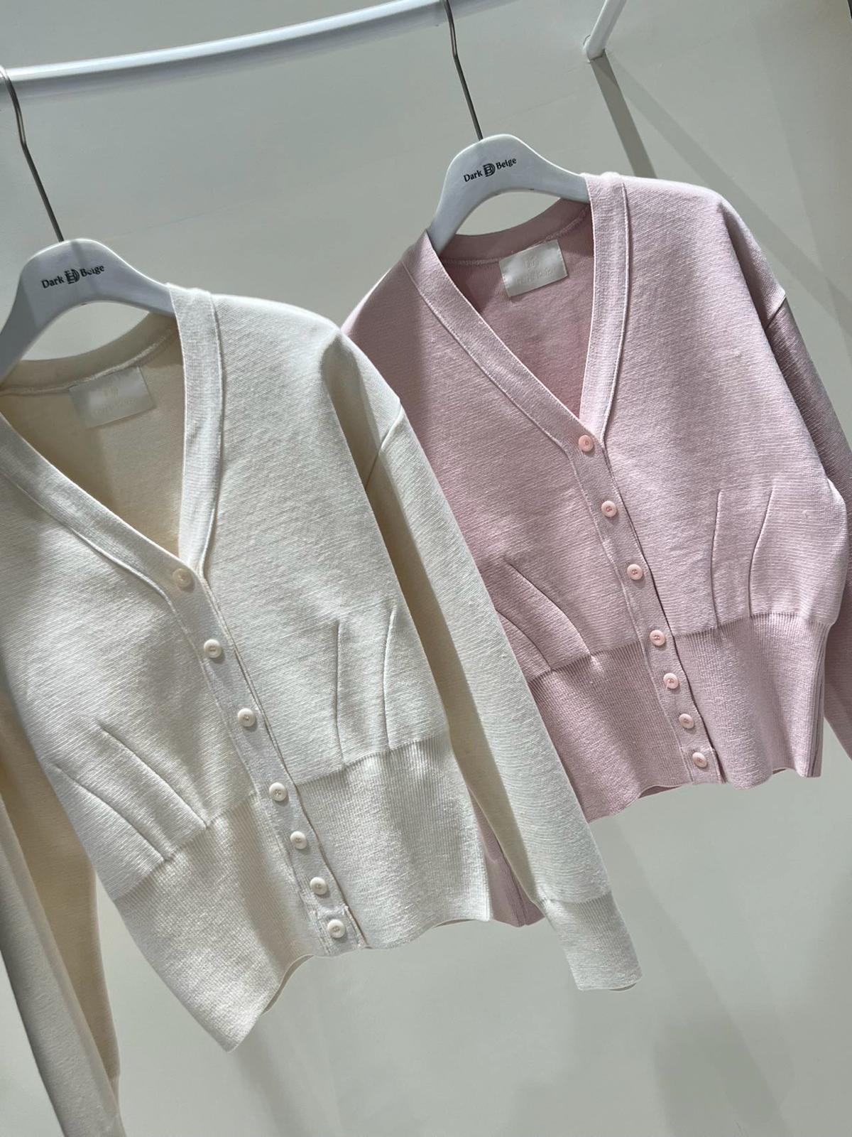 V-neck Long Sleeved Knitted Cardigan *3 Colors