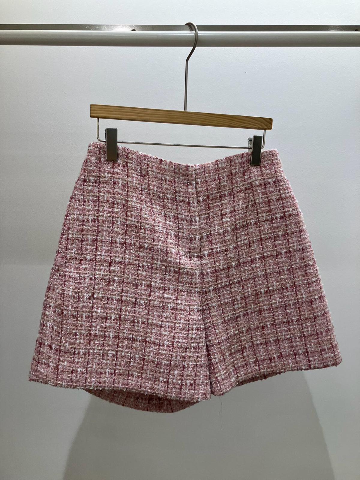 High-waist Tweed Plaid Shorts *2 Colors