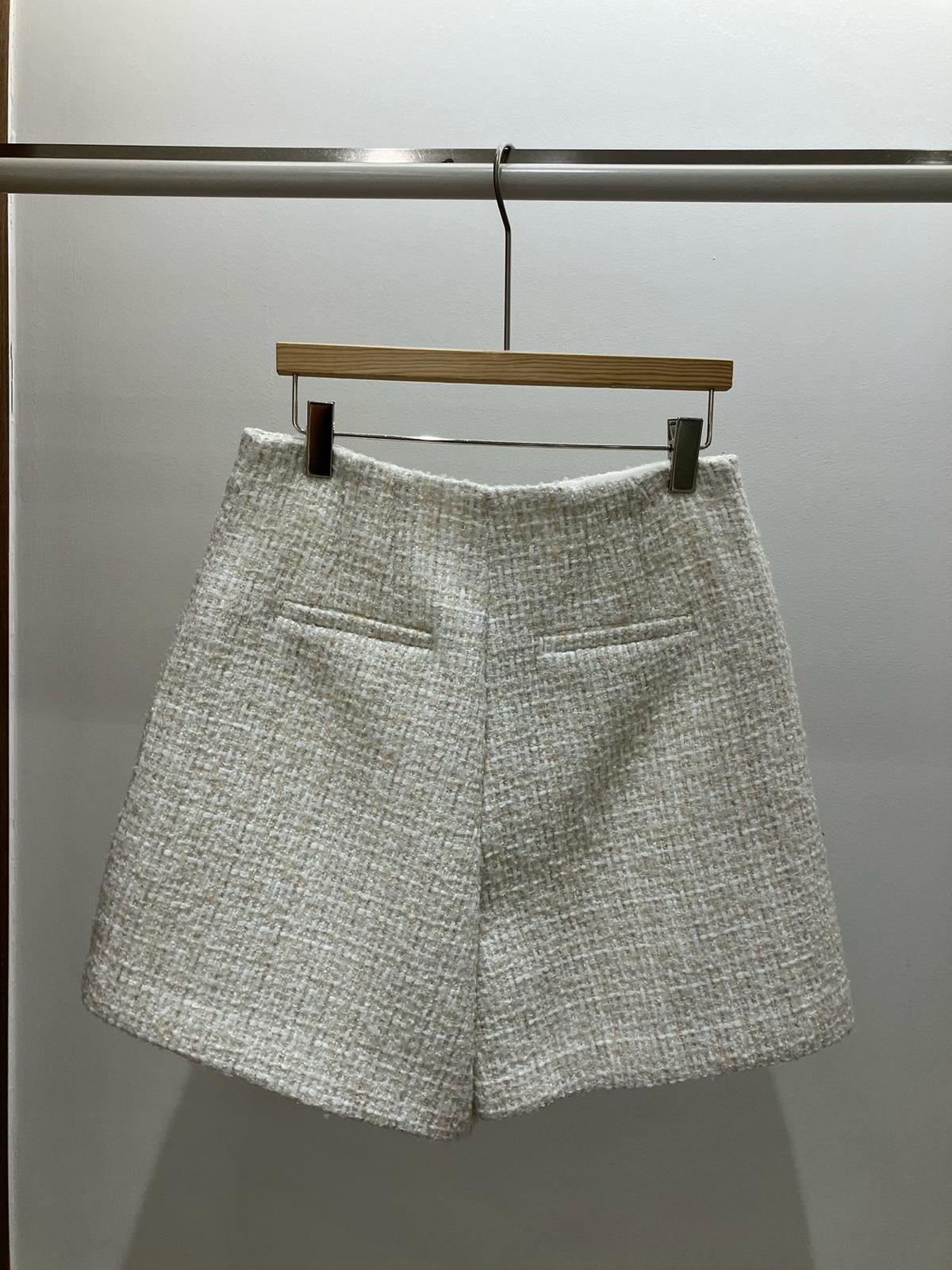 High-waist Tweed Plaid Shorts *2 Colors