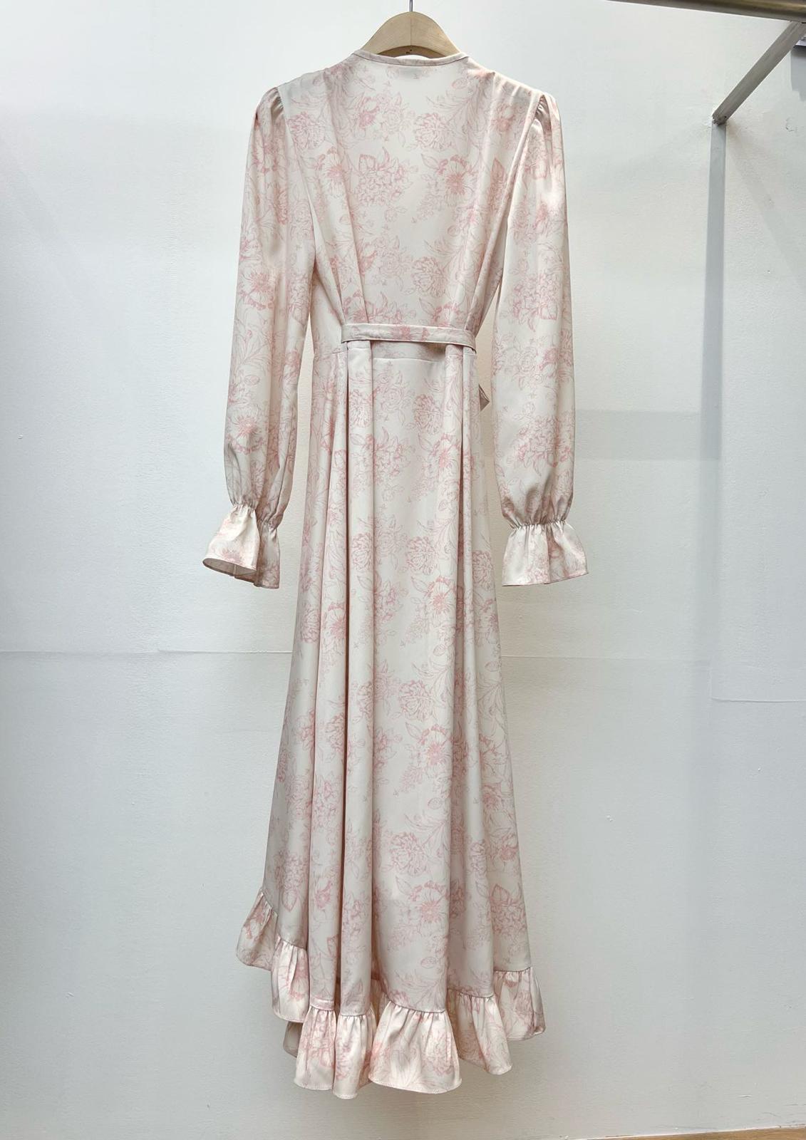 V-neck Long sleeved Floral Maxi Dress