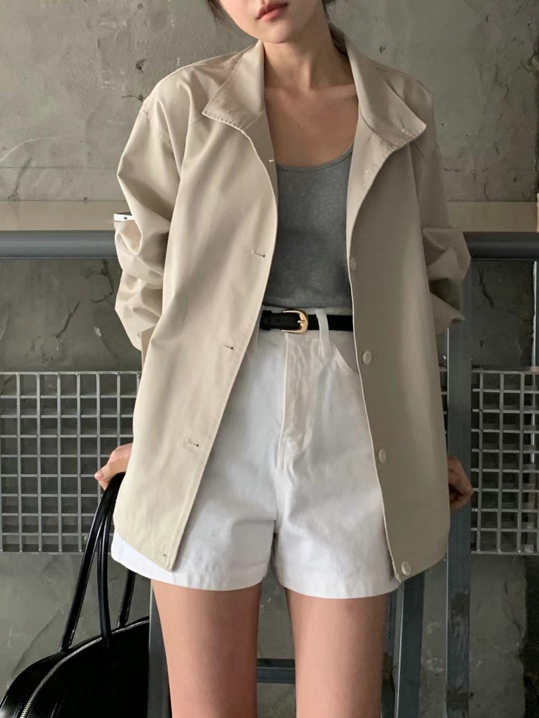 Stand-Collar Oversized Jacket *2 Colors