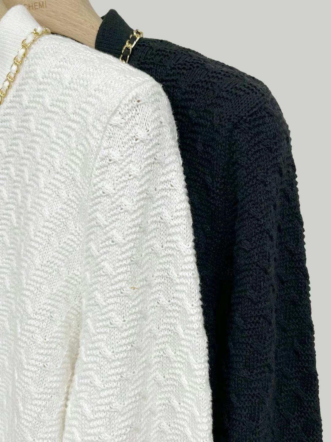 Chain-trim Long Sleeves Knitted Cardigan *2 Colors