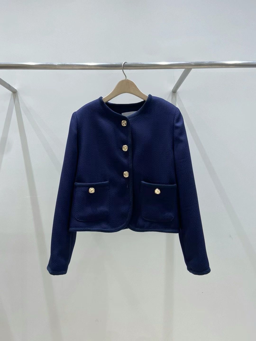 Boat Neck Button-down Knit Jacket *2 Colors