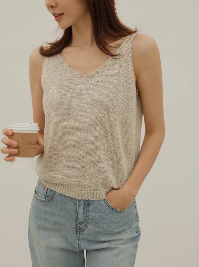 V-neck Sleeveless Knitted Vest *3 Colors