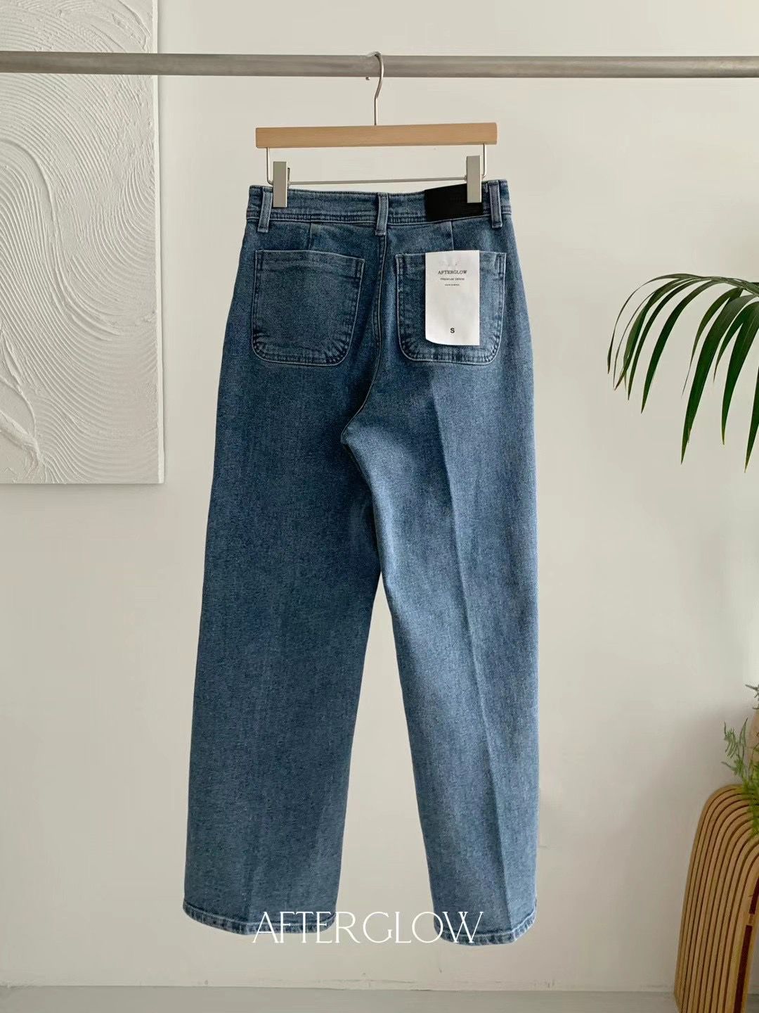 Wide-Leg Denim Pants