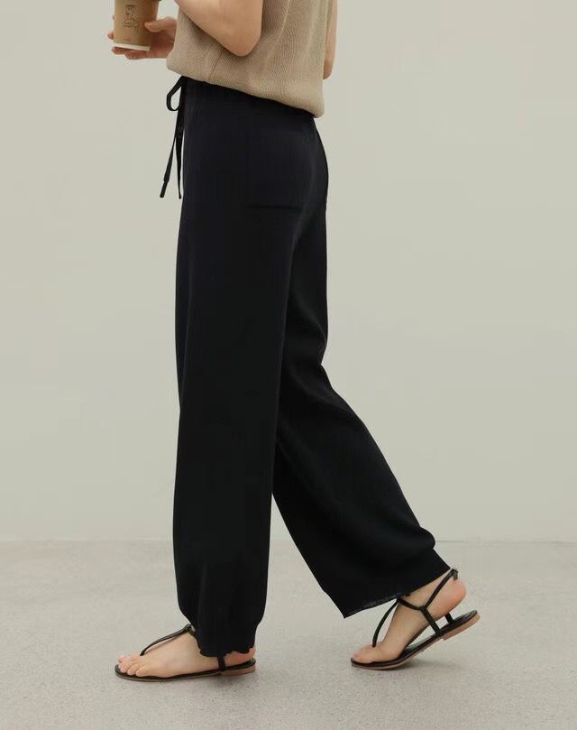 Drawstring-Waist Knitted Pants *3 Colors