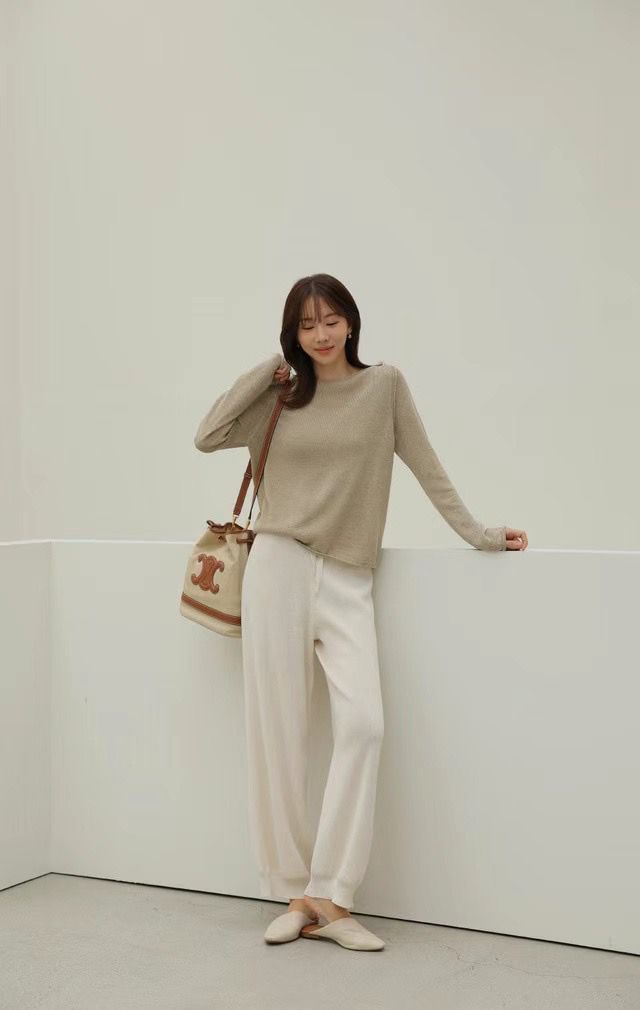 Drawstring-Waist Knitted Pants *3 Colors