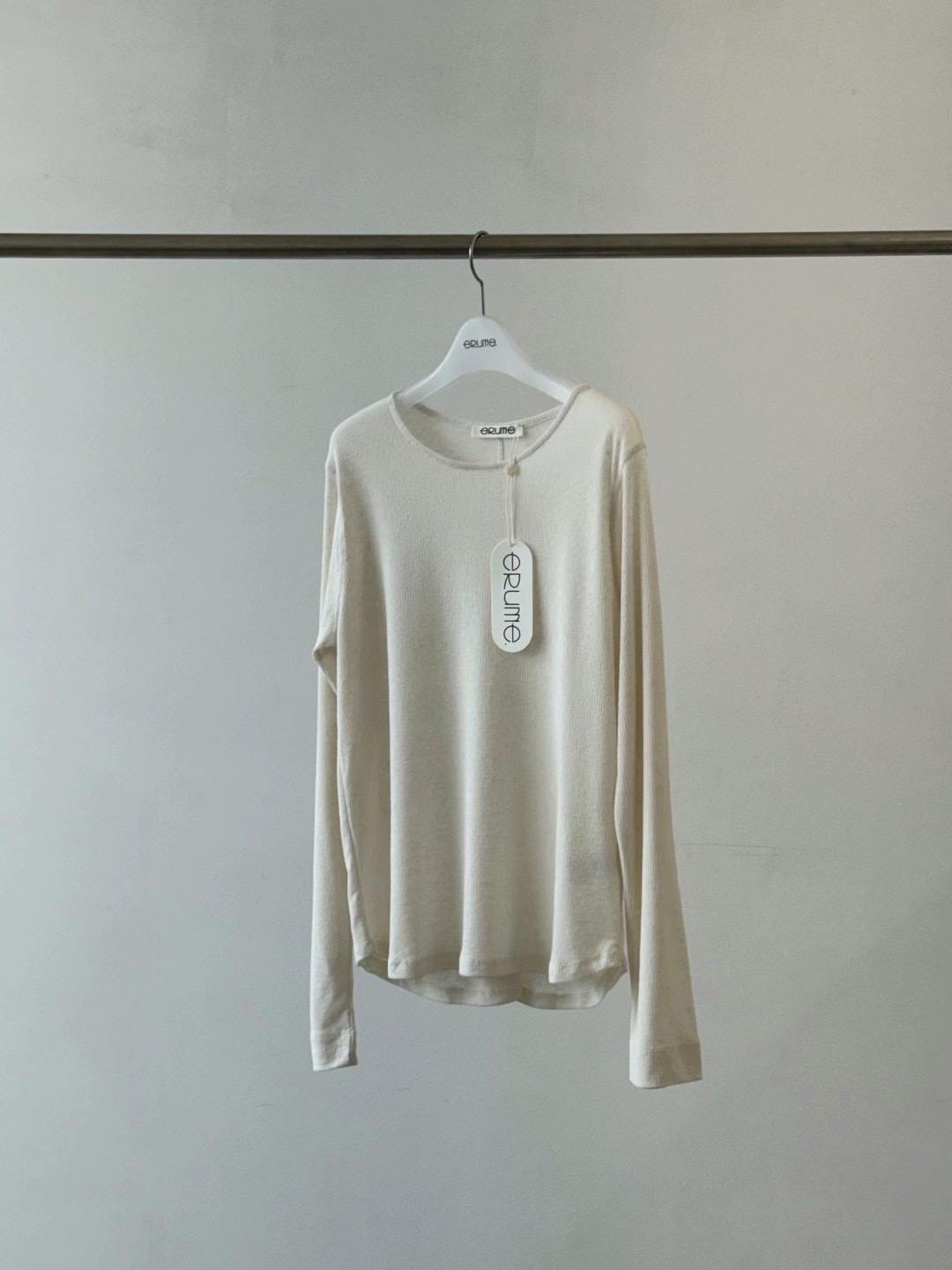 Boat Neck Ribbed Long Sleeved T-shirt *5 Colors