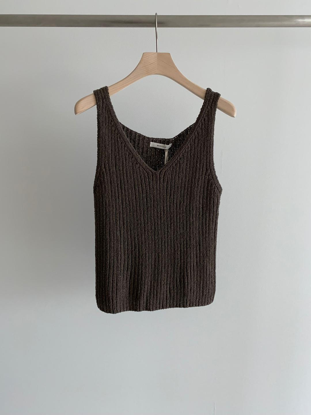 V-nek Ribbed Knitted Tank Top *3 Colors