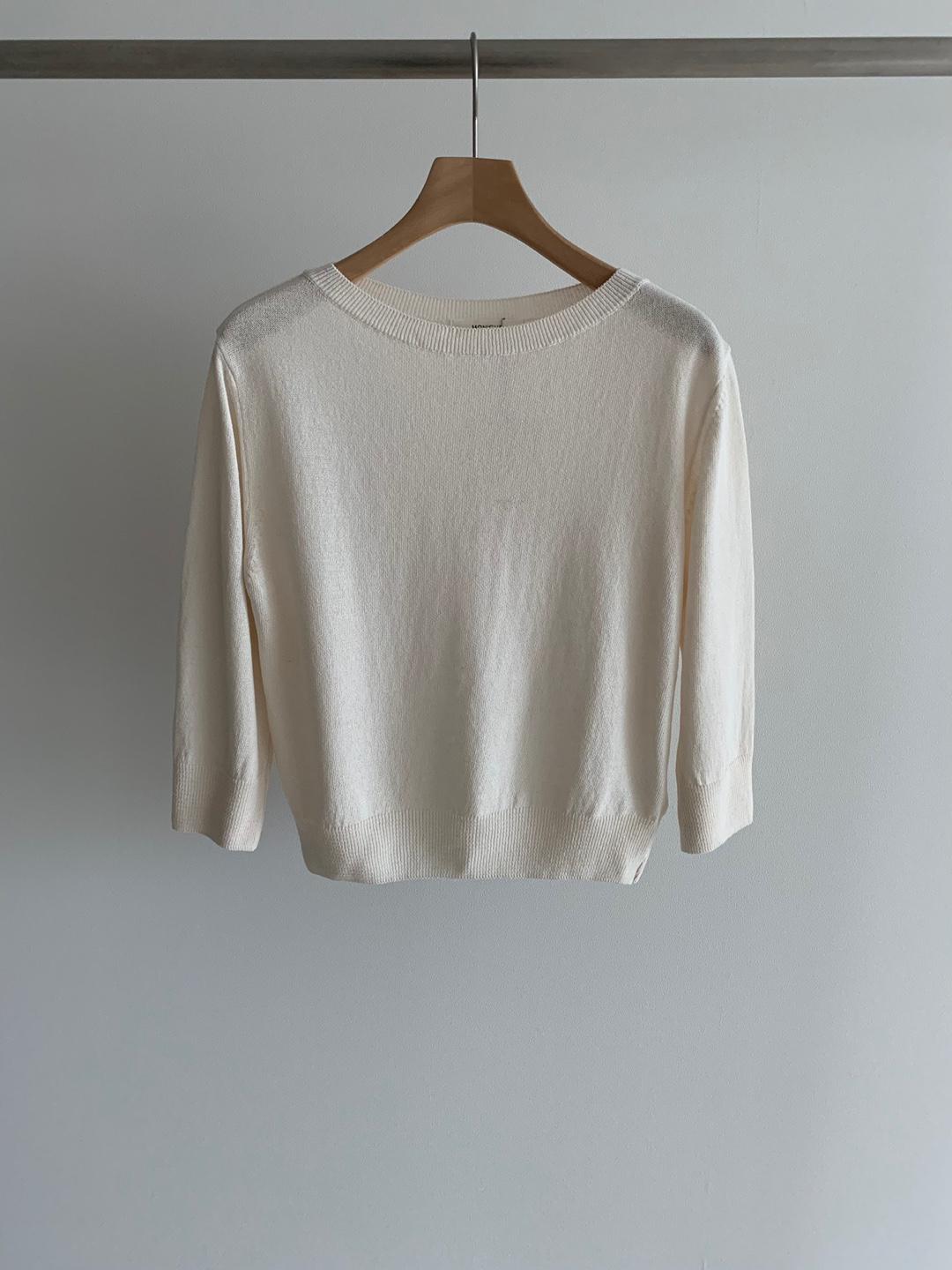 Casual Boat Neck Knit Top *3 Colors