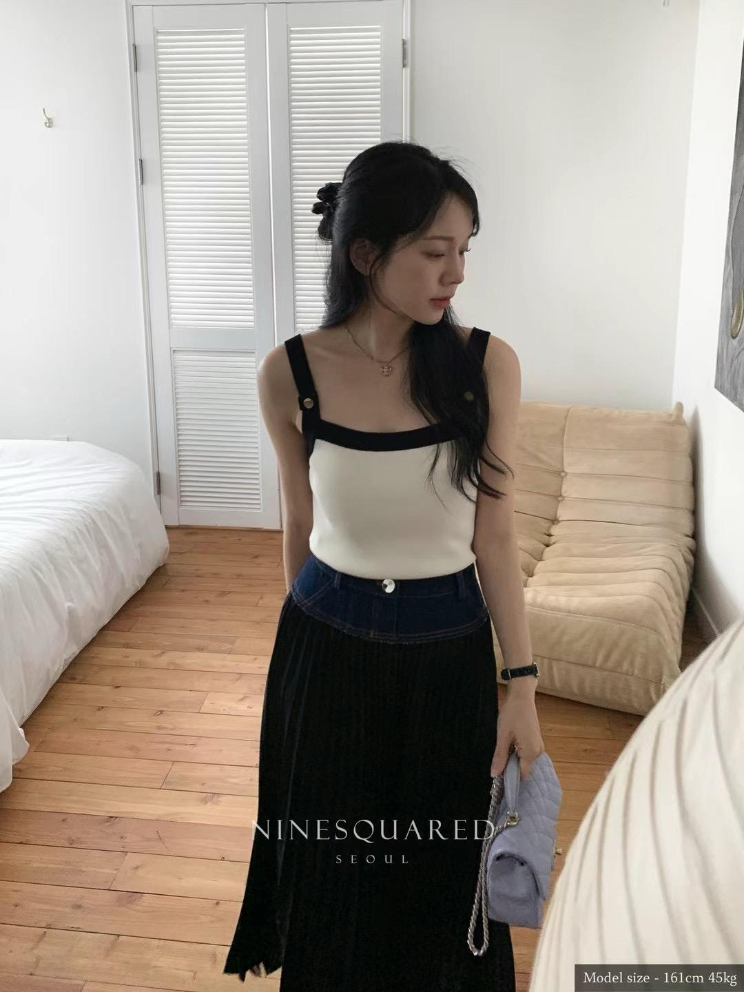 Contrast Knitted Tank Top *2 Colors