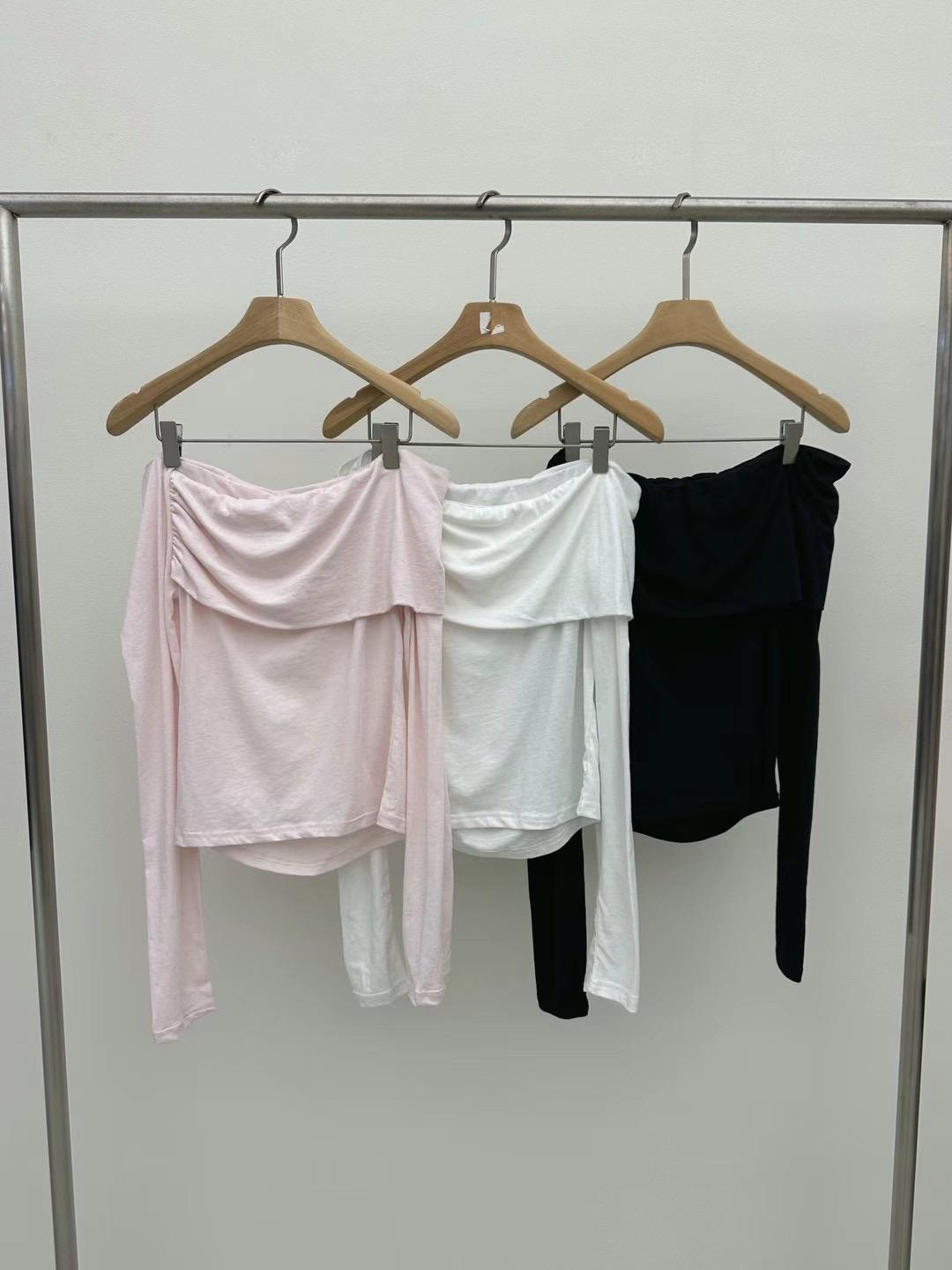 One-shoulder Long Sleeved Top *3 Colors