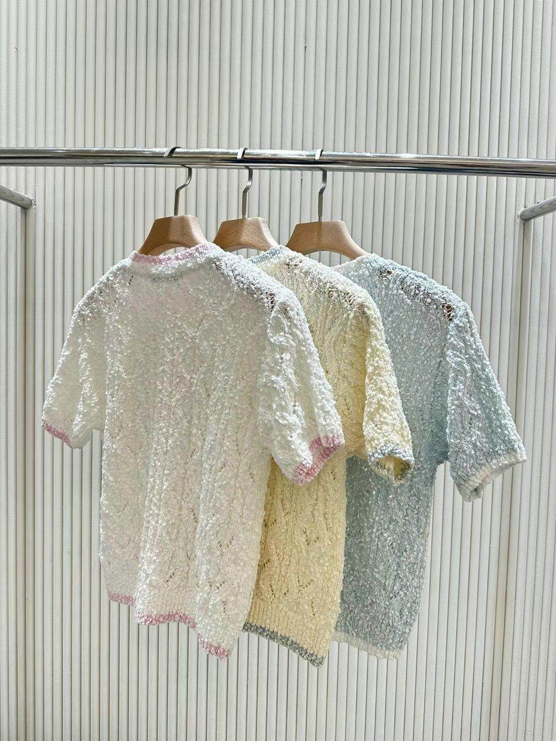 Fuzzy Knitted Short-sleeved Cardigan *3 Colors