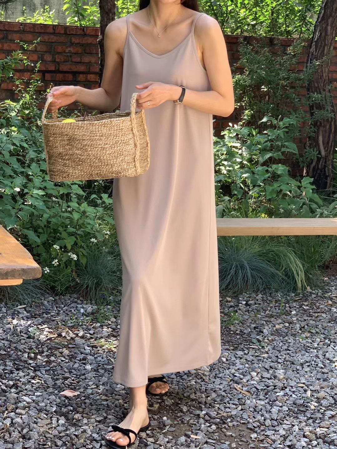 V-neck Sleeveless Maxi Dress *4 Colors