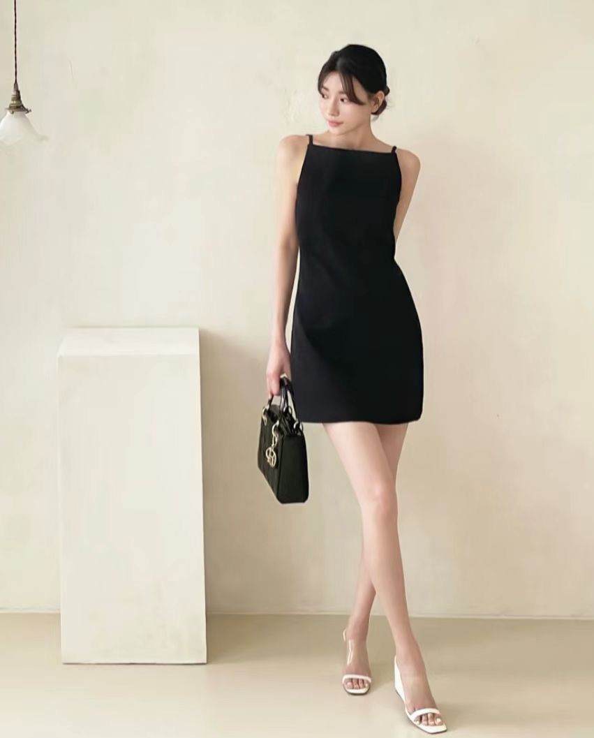 Straight Neck Sleeveless Mini Dress *2 Colors